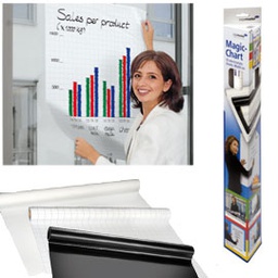 [67703] ROTOLO 25FG ELETTROSTATICI 60x80CM BIANCO LUCIDO MAGIC CHART Legamaster