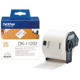 [BRODK11202] ROTOLO 300 ETICHETTE 62X100MM NERO/BIANCO IN CARTA