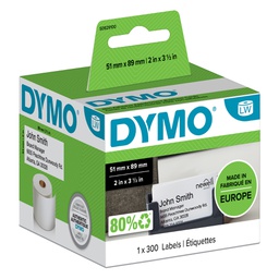 [62461] ROTOLO 300 ETICHETTE NON ADESIVE PER BADGE 51x89MM X DYMO LW