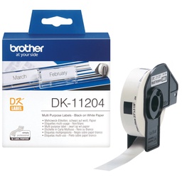 [BRODK11204] ROTOLO 400 ETICHETTE 17X54MM NERO/BIANCO IN CARTA