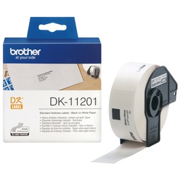 [BRODK11201] ROTOLO 400 ETICHETTE 29X90MM NERO/BIANCO IN CARTA