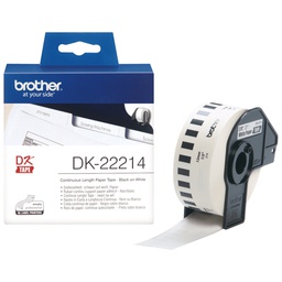 [BRODK22214] ROTOLO ETICHETTA CONTINUA 12MMX30,48MT NERO/BIANCO