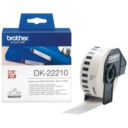[BRODK22210] ROTOLO ETICHETTA CONTINUA 29MMX30,48MT NERO/BIANCO