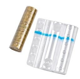 [66441] SACCHETTO DA 100 BLISTER PORTAMONETE 10 CENT FASCIA BLU
