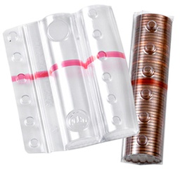 [66440] SACCHETTO DA 100 BLISTER PORTAMONETE 5 CENT FASCIA ROSSA