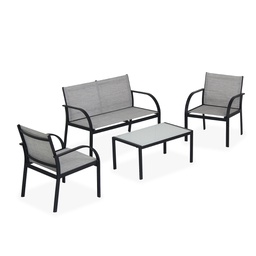 [91671] Salotto Ankara nero/grigio - set 4 elementi