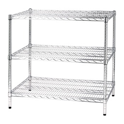 [77016] SCAFFALE 3 RIPIANI IN ACCIAIO CROMATO 60x90cm - H90cm ARCHIMEDE Kit ROBUSTO