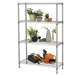 [82994] Scaffale 4 ripiani acciaio cromato 36x90cm - H137cm kit Archimede Outdoor