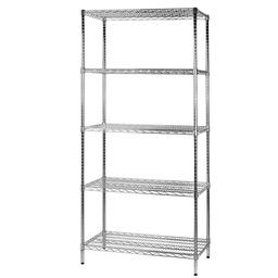 [77018] SCAFFALE 5 RIPIANI IN ACCIAIO CROMATO 60x90cm - H200cm ARCHIMEDE Kit ROBUSTO