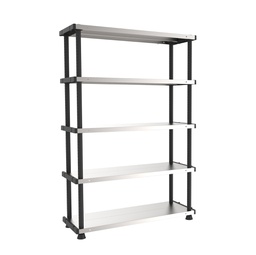 [74485] SCAFFALE PPL 5 RIPIANI METALLO 119x45x185cm GRIGIO/NERO TERRY