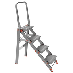 [80745] SCALETTA ALLUMINIO 4 GRADINI con PARAPETTO Class piU'
