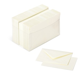 [70568] SCATOLA 100 CARTONCINI 200gr + 100 BUSTE 90gr AVORIO FORMATO 4 FAVINI