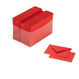 [70567] SCATOLA 100 CARTONCINI 200gr + 100 BUSTE 90gr ROSSO FORMATO 4 FAVINI