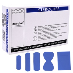 [76193] Scatola 100 CEROTTI Assort. in 5 misure BLU DETECTABLE