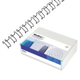 [57403] Scatola 100 dorsi spirale metallo IBIWIRE 12mm argento 21 anelli