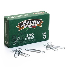 [44688] SCATOLA 100 FERMAGLI N.5 MM49 ZINCATI ANTIRUGGINE LEONE