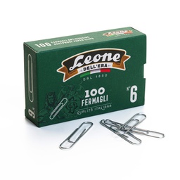 [44689] SCATOLA 100 FERMAGLI N.6 MM58 ZINCATI ANTIRUGGINE LEONE