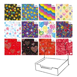 [88310] Scatola 100fg carta regalo Raso Fantasia 70X100cm Rex Sadoch