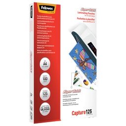 [77623] Scatola 100 pouches CAPTURE125 SuperQuick 125mic A4 Fellowes