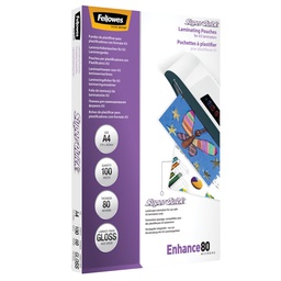 [77622] Scatola 100 pouches ENHANCE80 SuperQuick 80mic A4 Fellowes