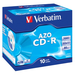 [VERCDR70052XK] SCATOLA 10 CD-R DATALIFEPLUS JEWEL CASE 1X-52X 700MB SERIGRAFATA CRYSTAL