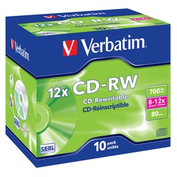 [VERCDRW70012XK] SCATOLA 10 CD-RW DATALIFEPLUS 8X-10X 700MB SERIGRAFATO_RISCRIVIBILE