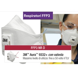 [79847] Scatola 10 MASCHERINE AURA 9332+ FFP3 con valvola