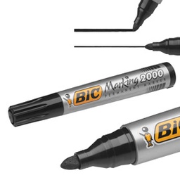 [46039] SCATOLA 12 MARCATORI 2000 NERO P.TONDA PERMANENTE BIC