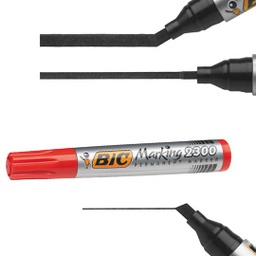 [46045] SCATOLA 12 MARCATORI 2300 ROSSO P.SCALPELLO PERMANENTE BIC