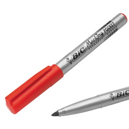 [46038] SCATOLA 12 MARCATORI POCKET 1445 ROSSO P.TONDA PERMANENTE BIC