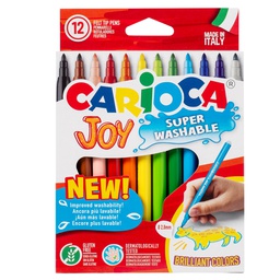 [79752] SCATOLA 12 PENNARELLI JOY LAVABILI COLORI ASSORTITI CARIOCA
