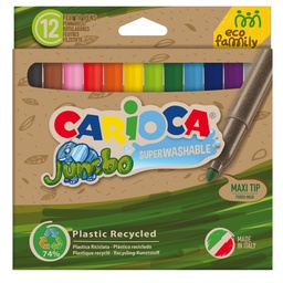 [90792] Scatola 12 pennarelli Jumbo Eco Family lavabili colori assortiti Carioca