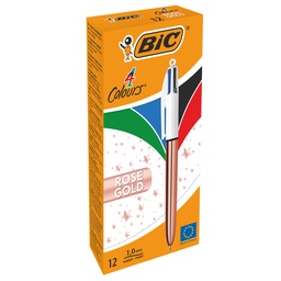 [92070] Scatola 12 penna sfera a scatto 4 Colori Rose Gold 1.0mm BIC®