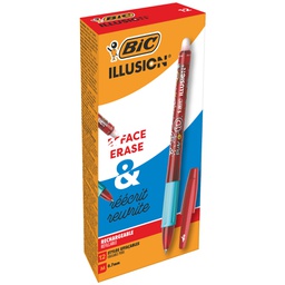 [80137] Scatola 12 penna sfera gel cancellabile GELOCITY ILLUSION 0,7mm rosso BIC (Delis