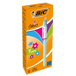 [68063] Scatola 12 penna sfera scatto 4 COLOURS FUN 1,0mm BIC