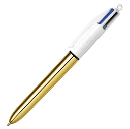 [89196] Scatola 12 penne sfera a scatto 4Colors Shine oro BIC