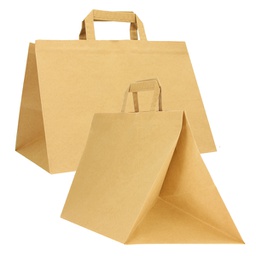 [87781] Scatola 200 Shoppers carta craft 32x22x24CM FLAT XLARGE avana