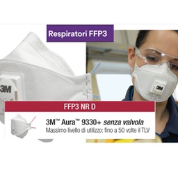 [79844] Scatola 20 MASCHERINE AURA 9330+ FFP3 senza valvola