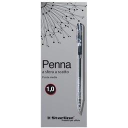 [STL1005] SCATOLA 20 PENNE SFERA SCATTO NERO 1.0mm STARLINE