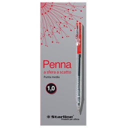 [STL1007] SCATOLA 20 PENNE SFERA SCATTO ROSSO 1.0mm STARLINE