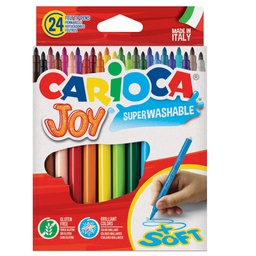 [79753] SCATOLA 24 PENNARELLI JOY LAVABILI COLORI ASSORTITI CARIOCA