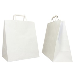[87770] SCATOLA 250 Shoppers carta craft 28x17x32CM FLAT LARGE bianco