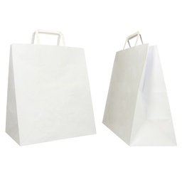 [87770] SCATOLA 250 Shoppers carta craft 28x17x32CM FLAT LARGE bianco
