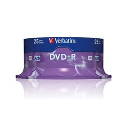 [VERBDVDR4716S] SCATOLA 25 DVD+R SPINDLE 16X 4.7GB 120MIN. SERIGRAFATO