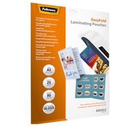 [82967] Scatola 25 pouches cordonate Admire EasyFold f.to A3 Fellowes
