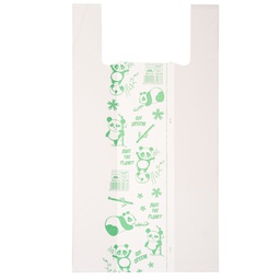 [91321] Scatola 500 Shoppers bianchi MAXI 18mic 30x60CM 9+9cm Mater-Bi