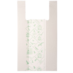 [91320] Scatola 500 Shoppers bianchi MIDI 16mic 28x50CM 7+7cm Mater-Bi