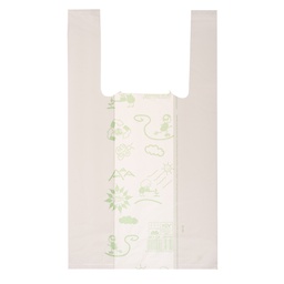 [91319] Scatola 500 Shoppers bianchi MINI 15mic 22x40CM 6,5+6,5cm Mater-Bi