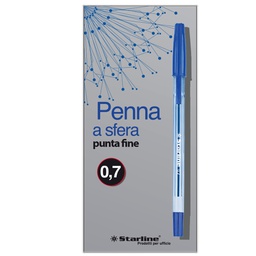 [STL1107] SCATOLA 50 PENNA SFERA BLU P. FINE 0.7MM STARLINE
