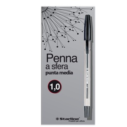 [STL1108] SCATOLA 50 PENNA SFERA NERO P.MEDIA 1.0MM STARLINE